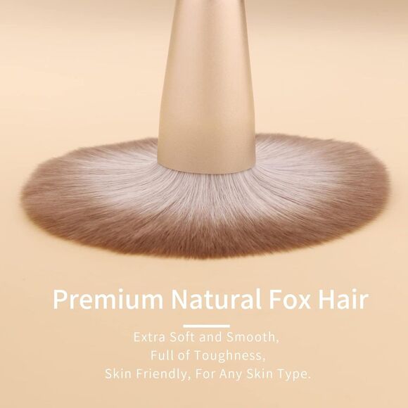 White Professional Natural Bristle Hair Makeup Brushes Set With Case - Picture 5 of 5